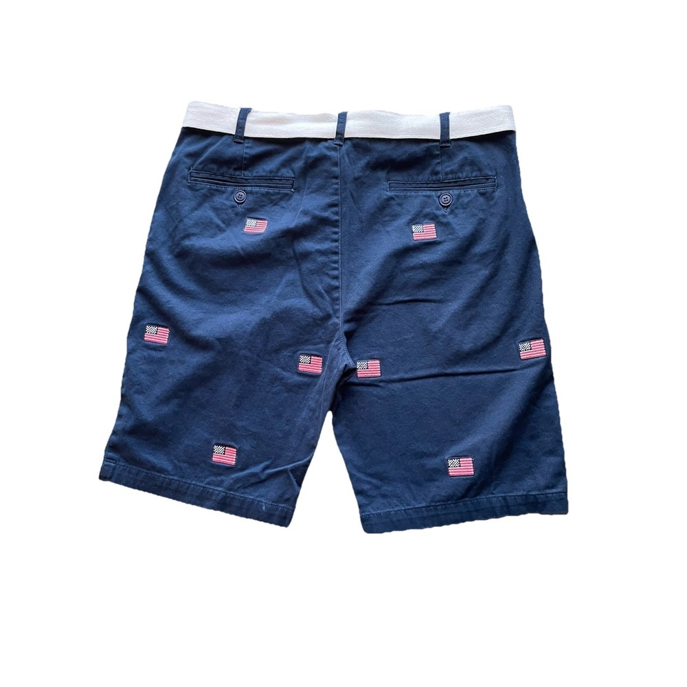 Embroidered American Flag 🇺🇸 Shorts Men's 36 Belted Coastal/Hamptons 4th of July - Picture 8 of 11
